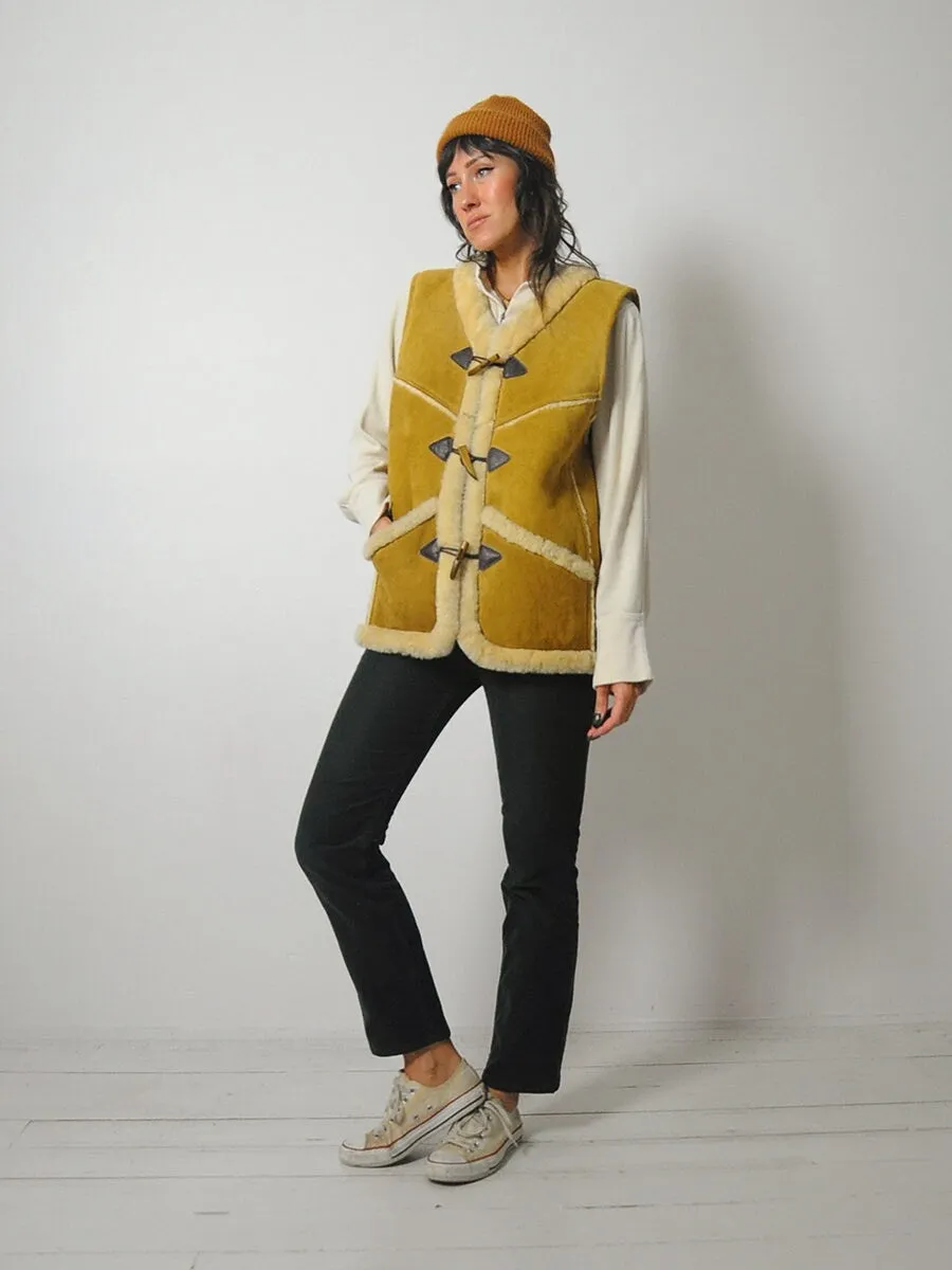 1970's Shearling Suede Vest