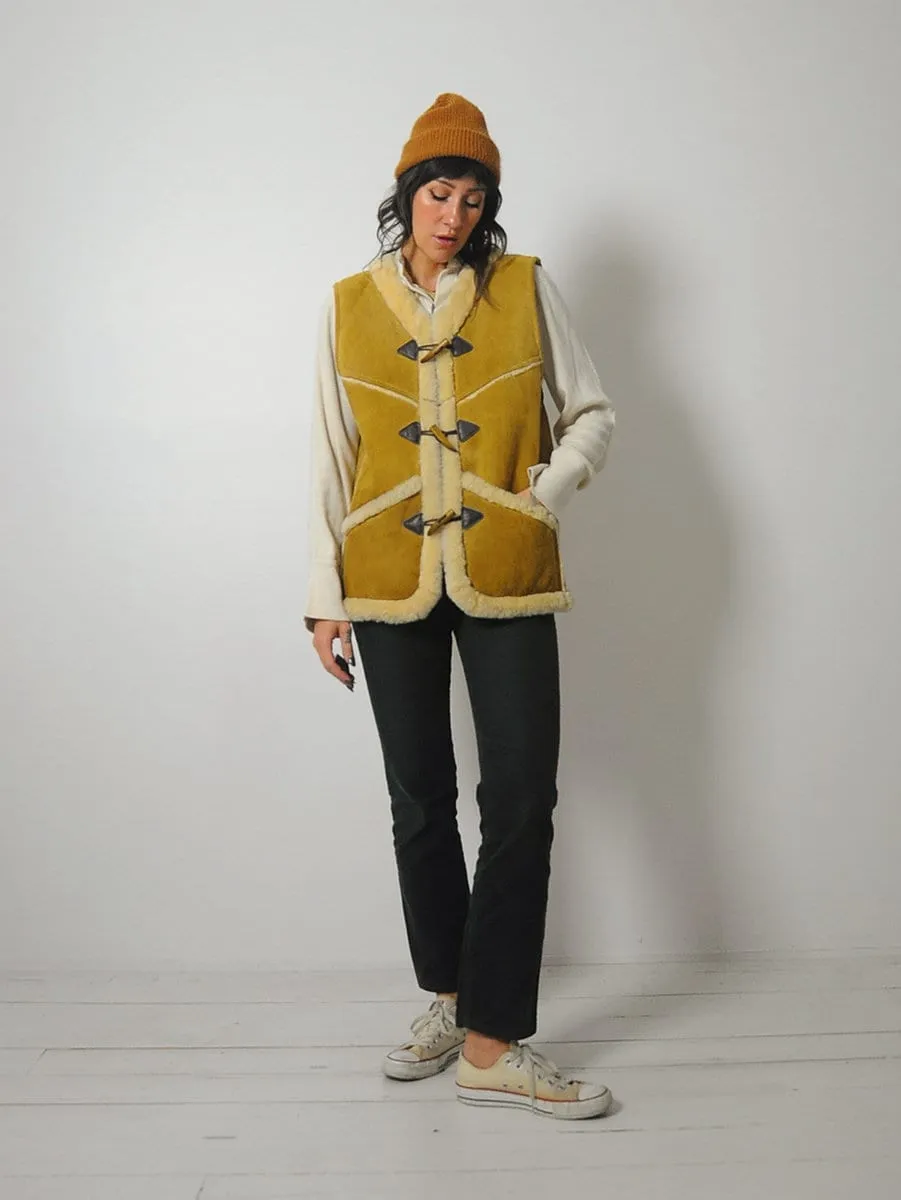 1970's Shearling Suede Vest