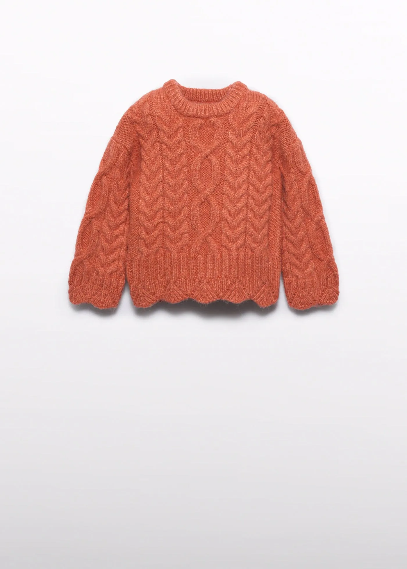 Abel & Lula Cable Knit Sweater in Orange