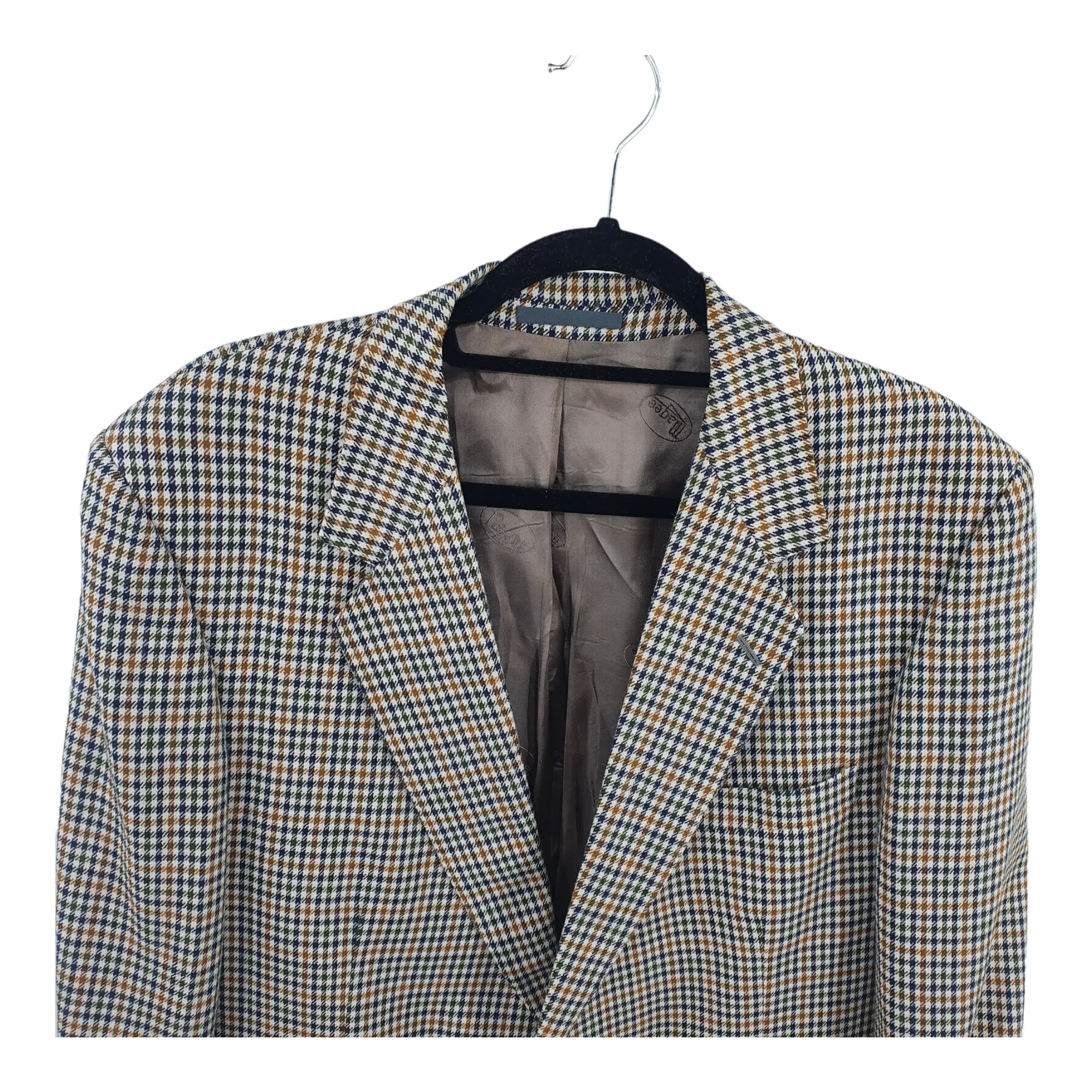 Aitken and Niven 'Magee' Tailored Plaid Check Brown and black Blazer 44"