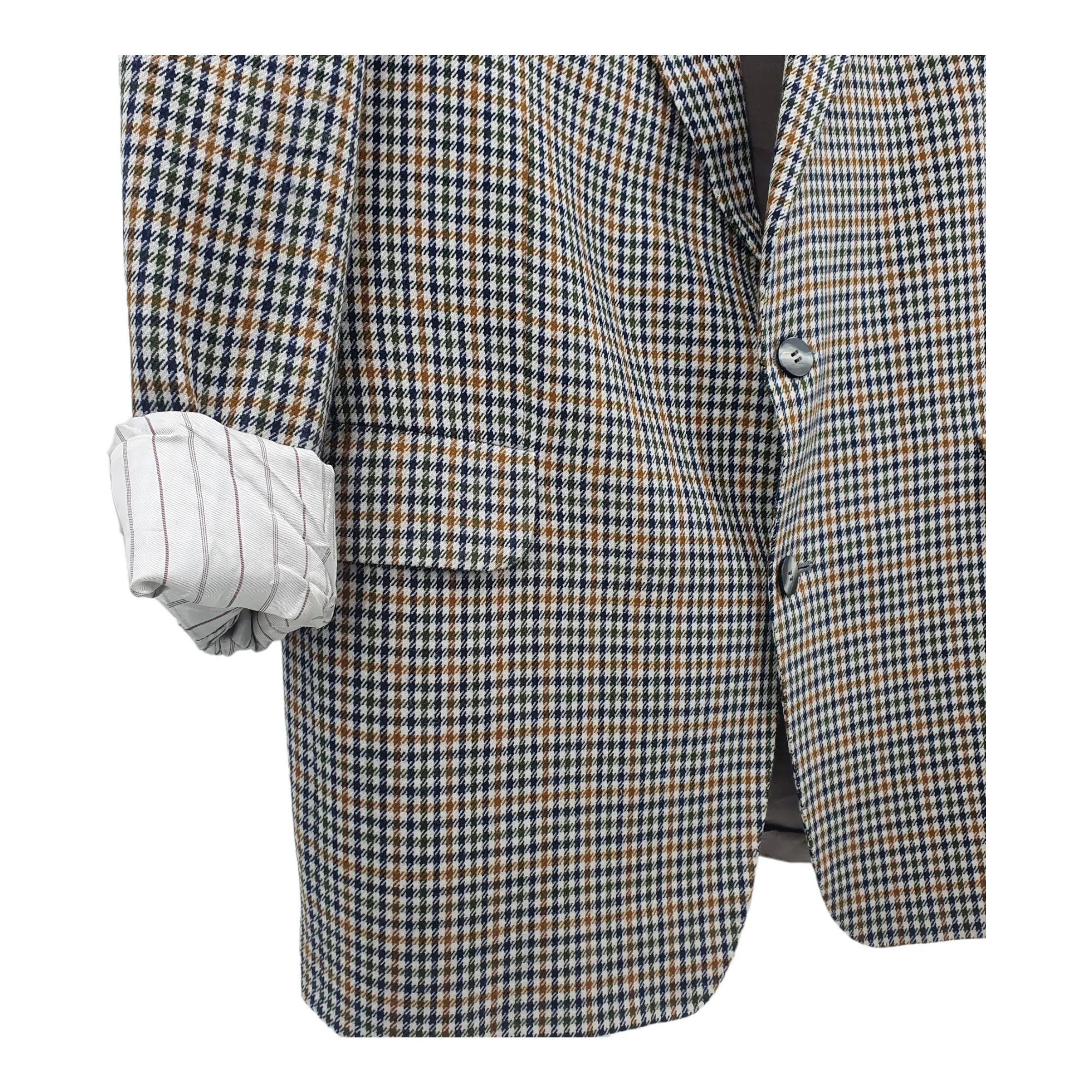 Aitken and Niven 'Magee' Tailored Plaid Check Brown and black Blazer 44"