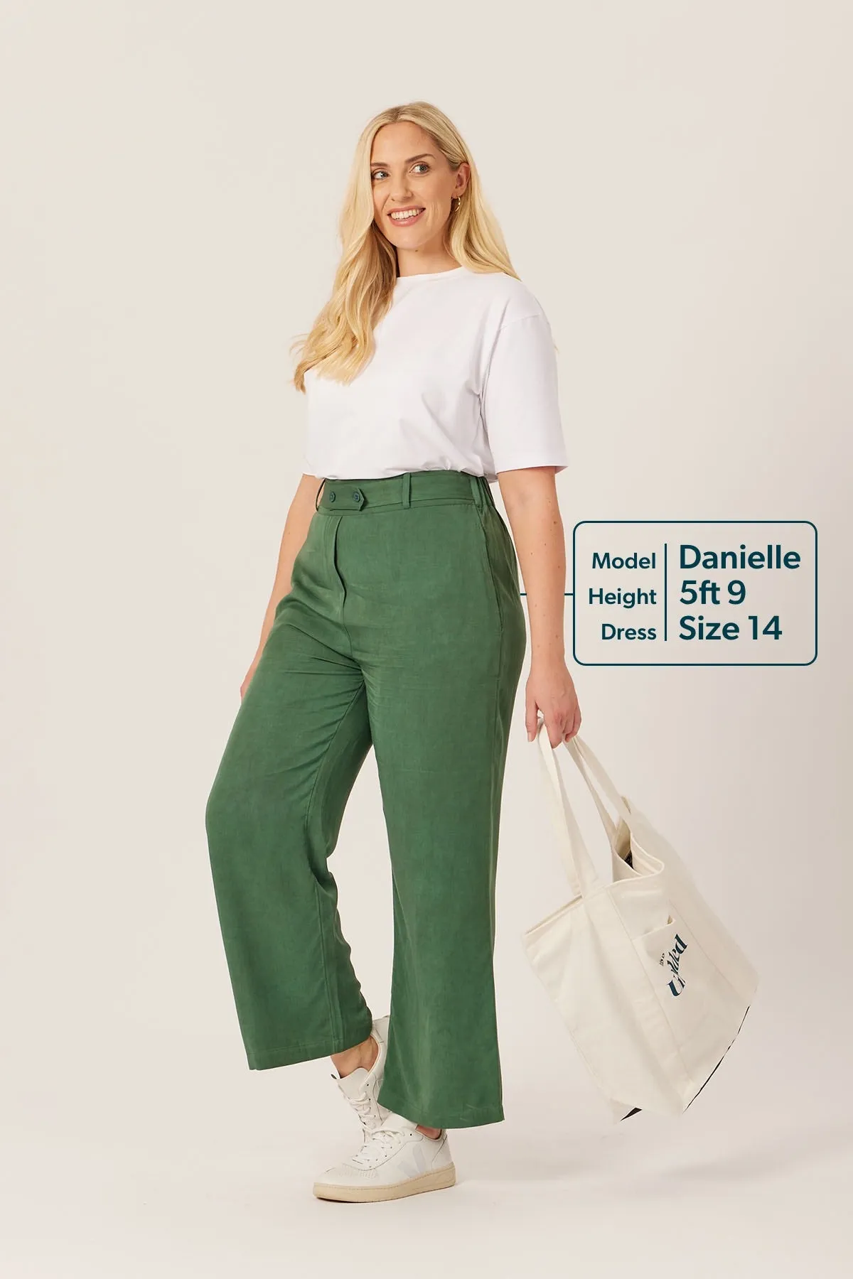 Beth - High Waisted Trouser - Olive