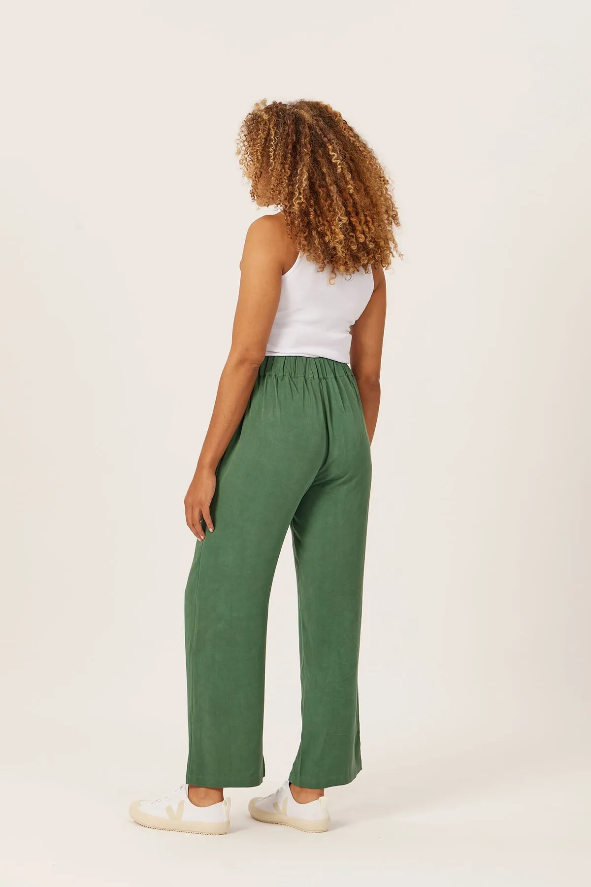 Beth - High Waisted Trouser - Olive