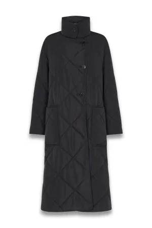 Black Alice Longline Quilted Coat