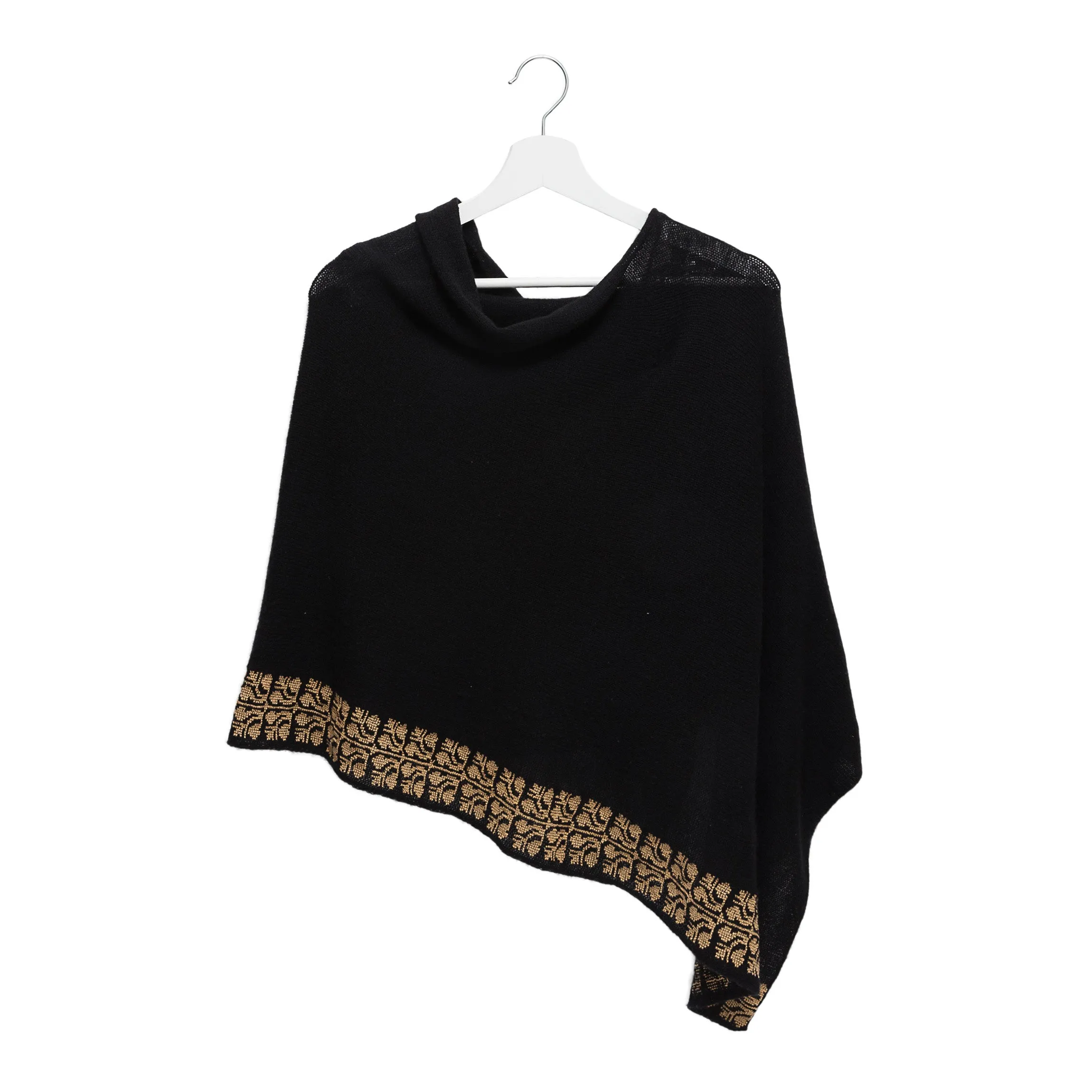 BLACK CASHMERE PONCHO