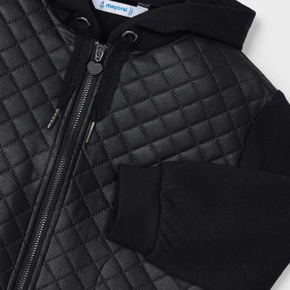 Black Quilted Zip Up