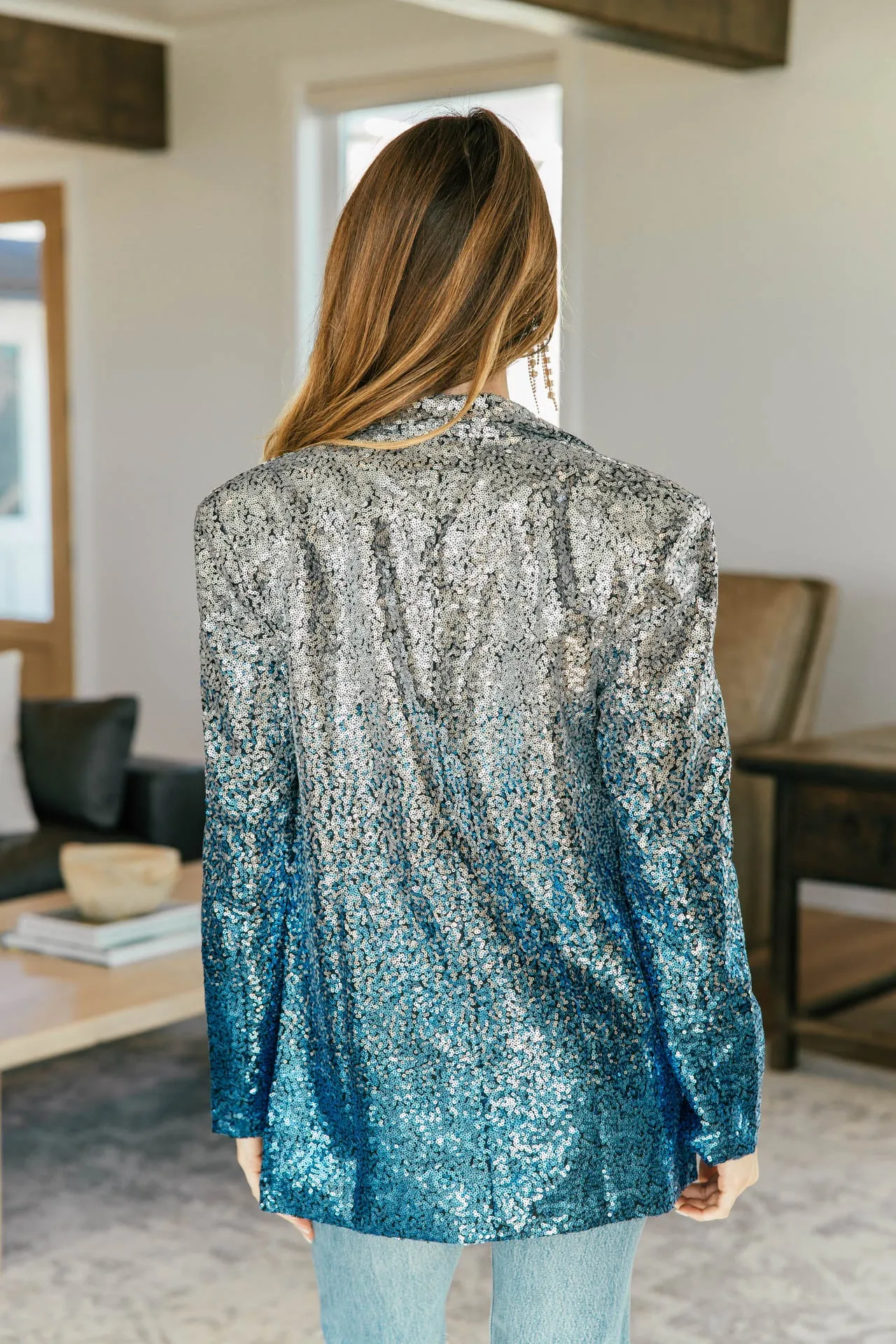 Blue Multi Sequin Blazer