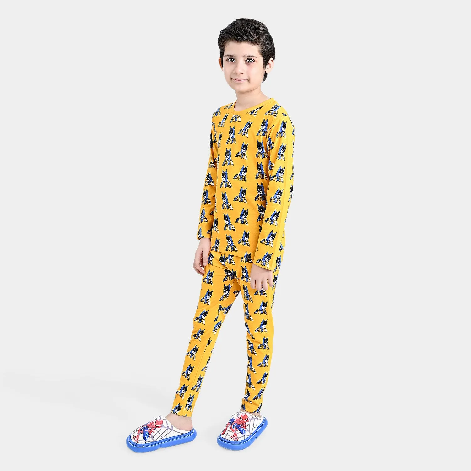 Boys Poly Cotton Knitted Nightwear-Citrus