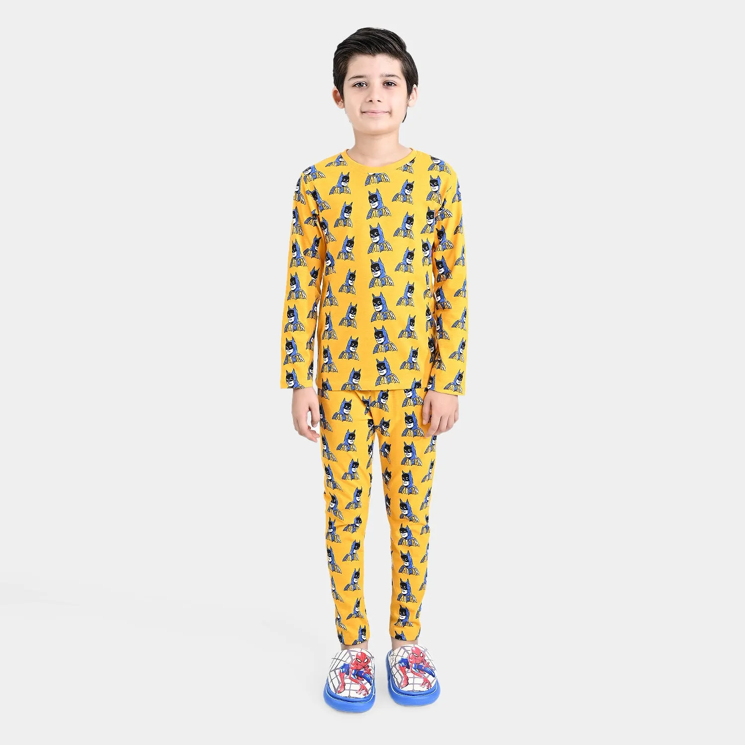 Boys Poly Cotton Knitted Nightwear-Citrus