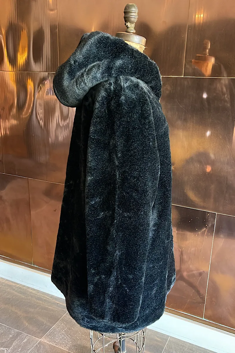 Canda Black Faux Fur Coat