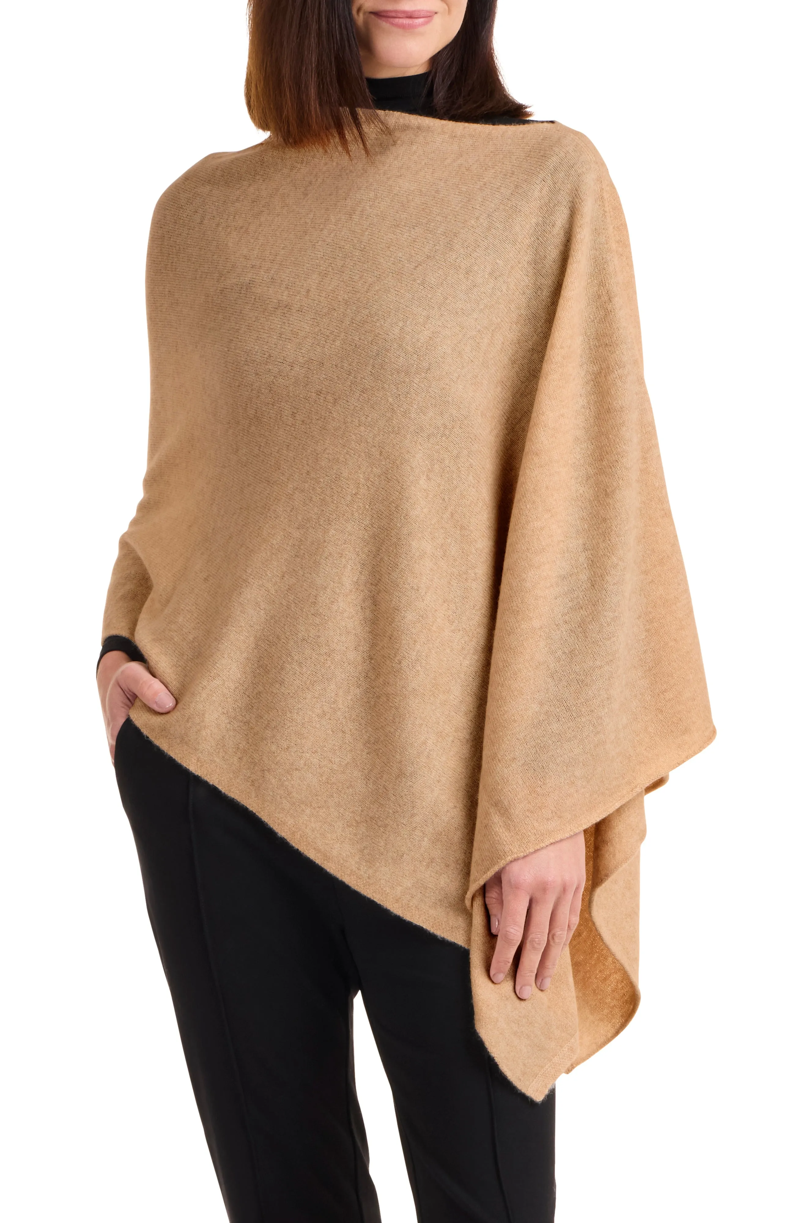 CASHMERE ASYMMETRICAL PONCHO