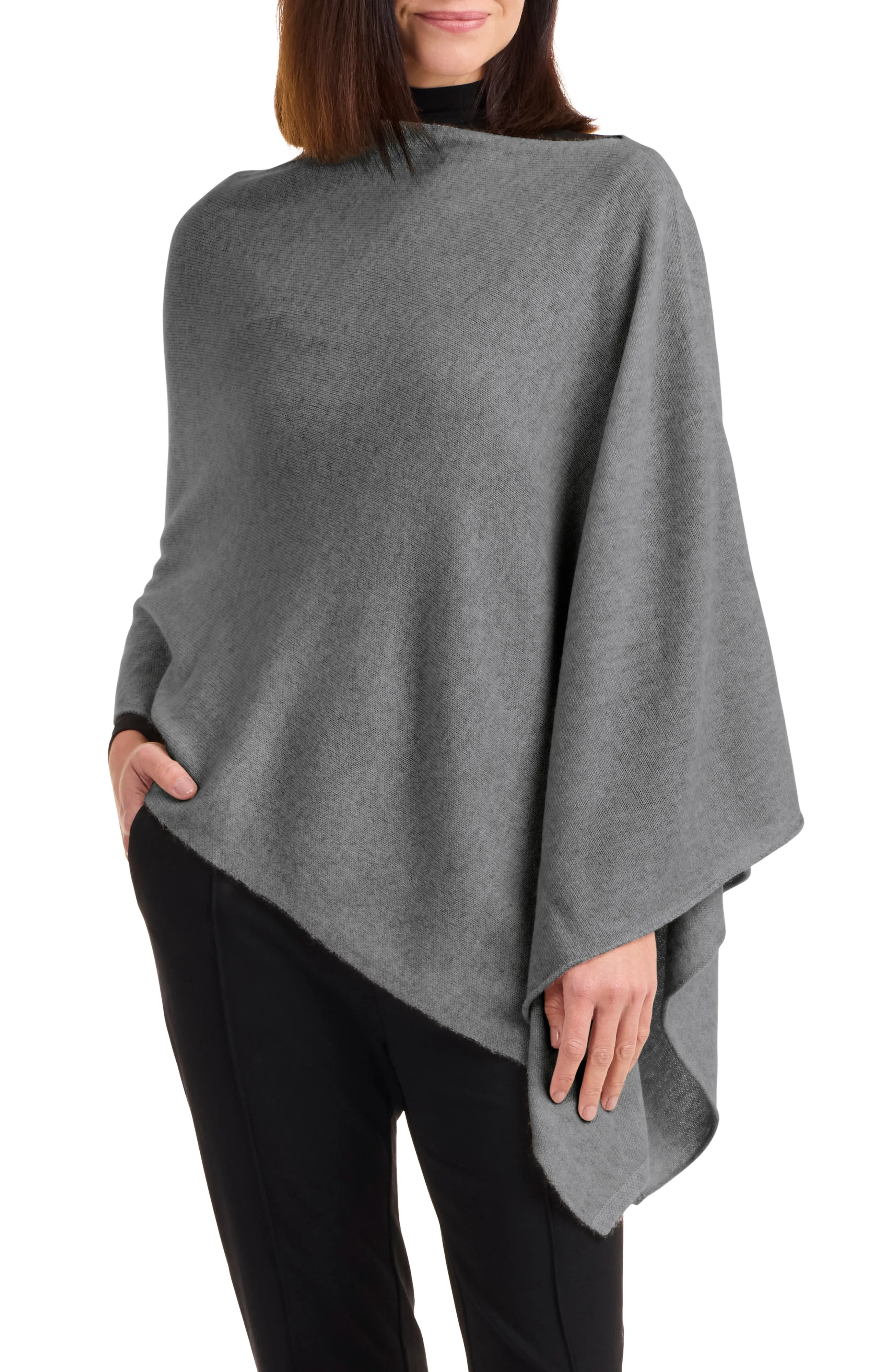 CASHMERE ASYMMETRICAL PONCHO