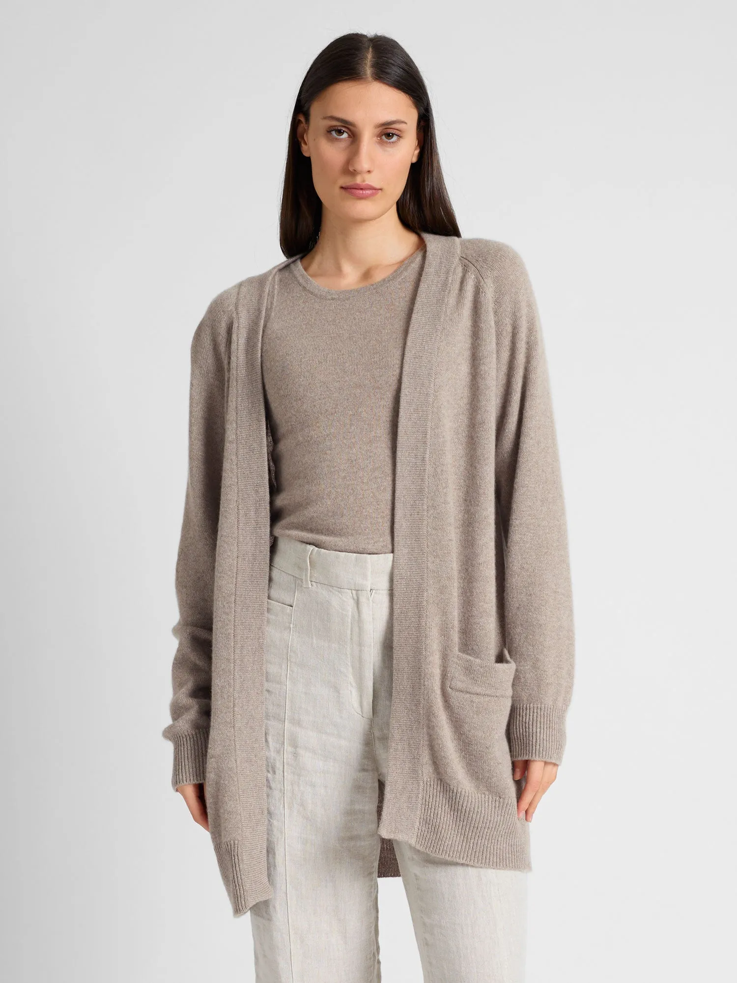 Cashmere cardigan "Solveig" - toast