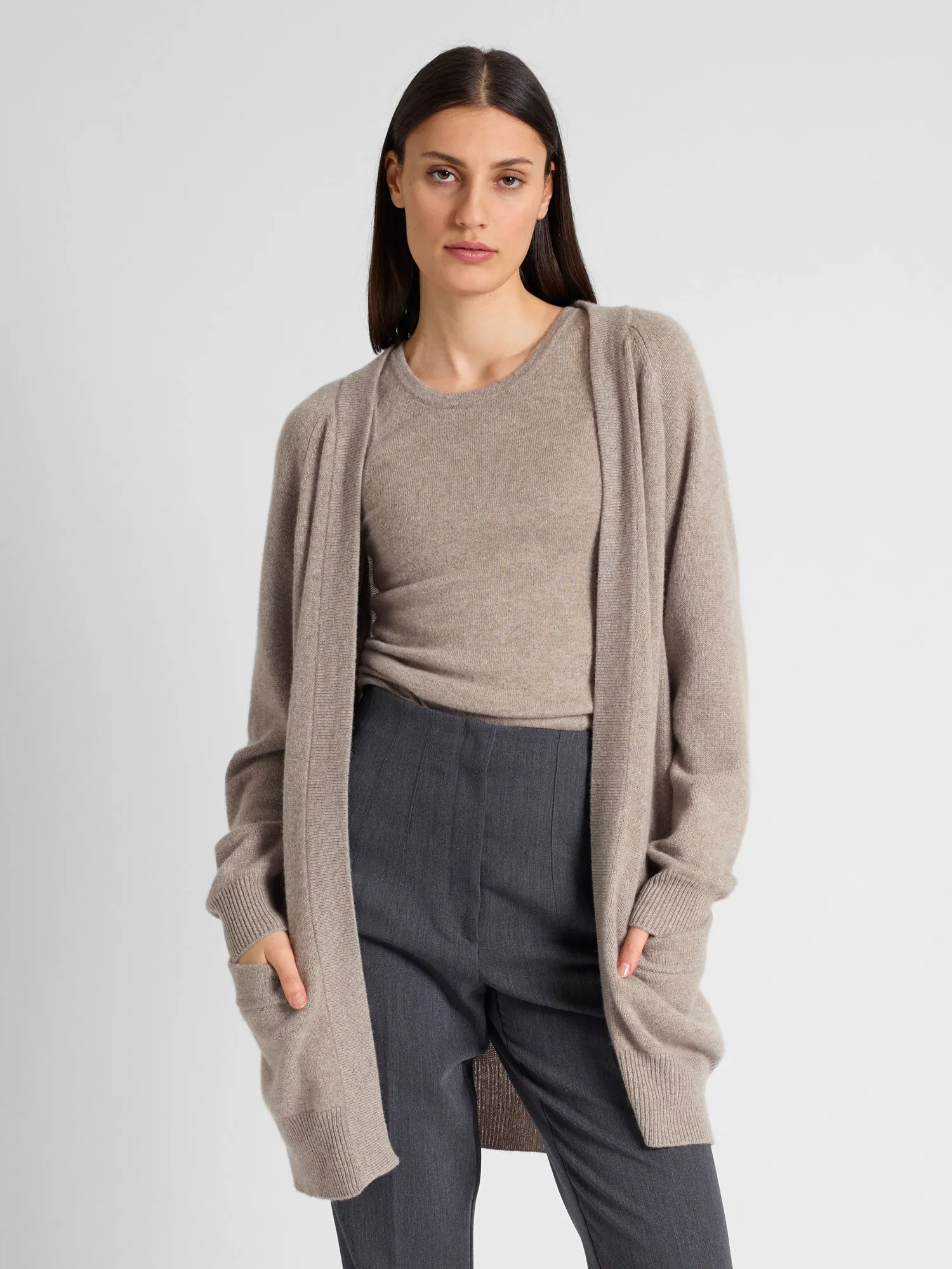 Cashmere cardigan "Solveig" - toast