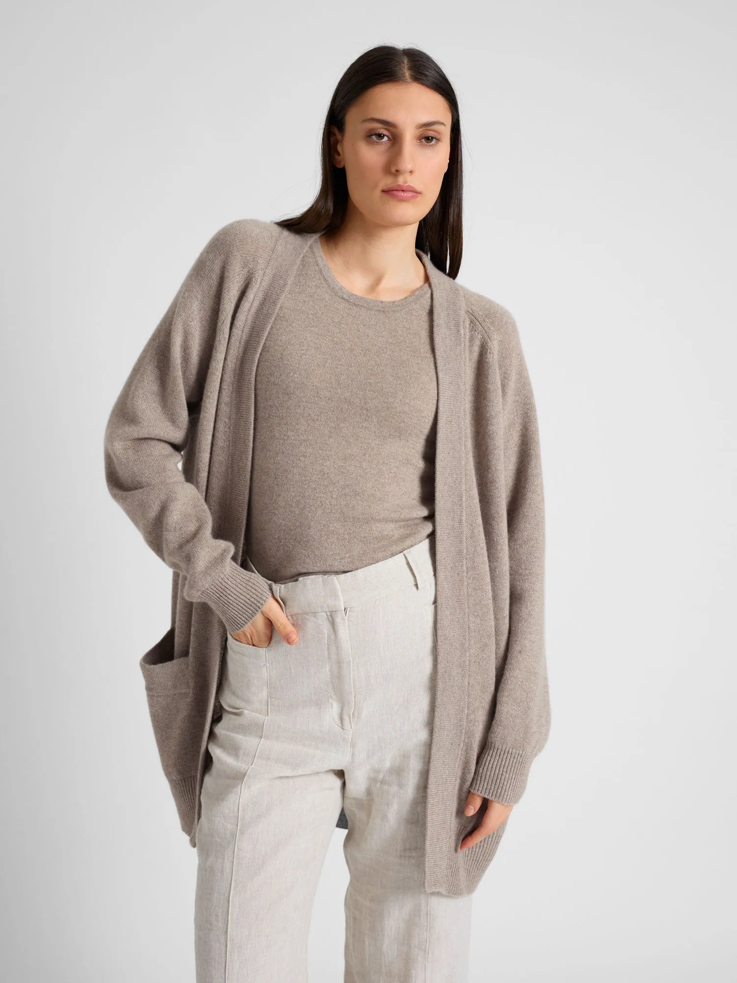 Cashmere cardigan "Solveig" - toast