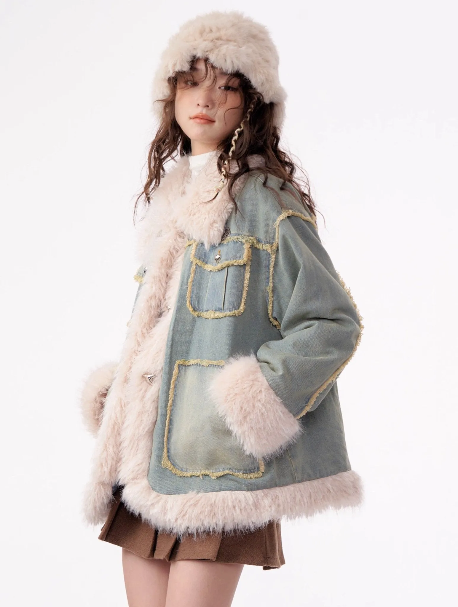 Cozy Chic Faux Fur Denim Jacket