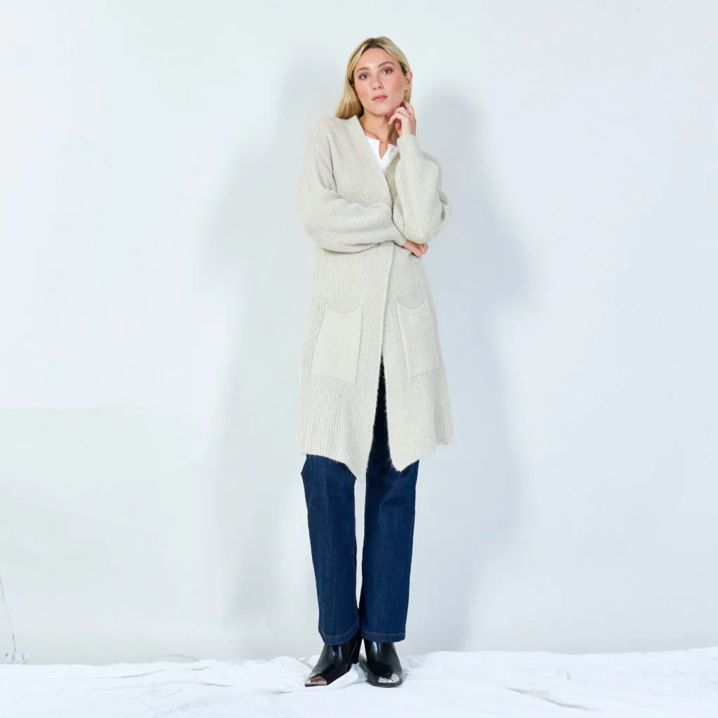 Cozy long open-front cardigan wholesale