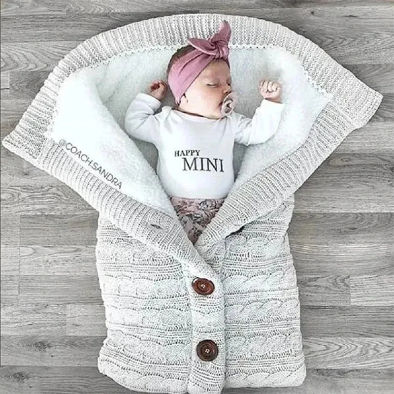 Cozy Warm Knitted Infants Sleeping Envelope - 8 Colors