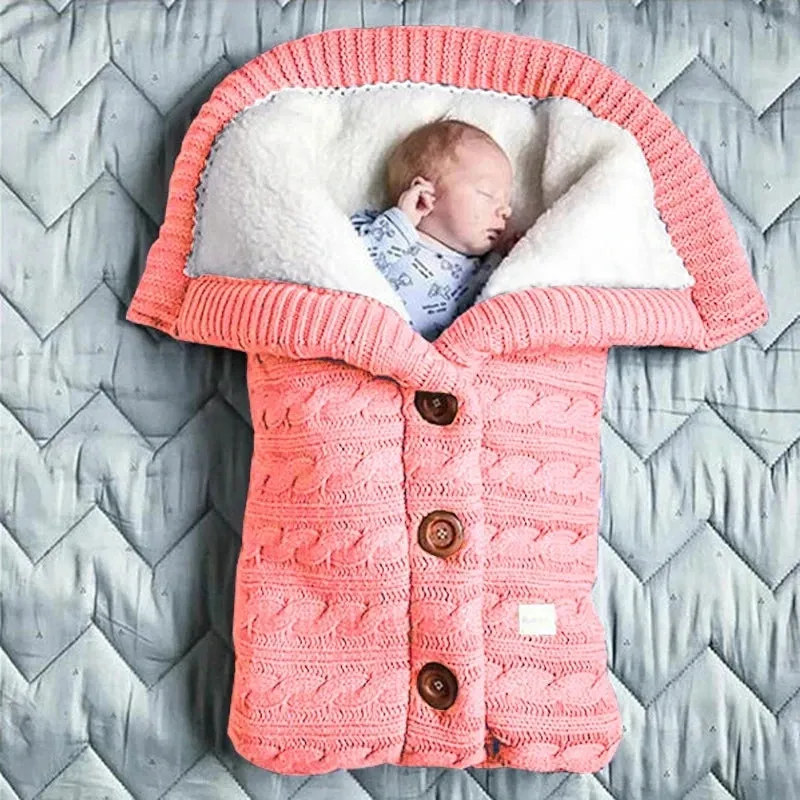 Cozy Warm Knitted Infants Sleeping Envelope - 8 Colors