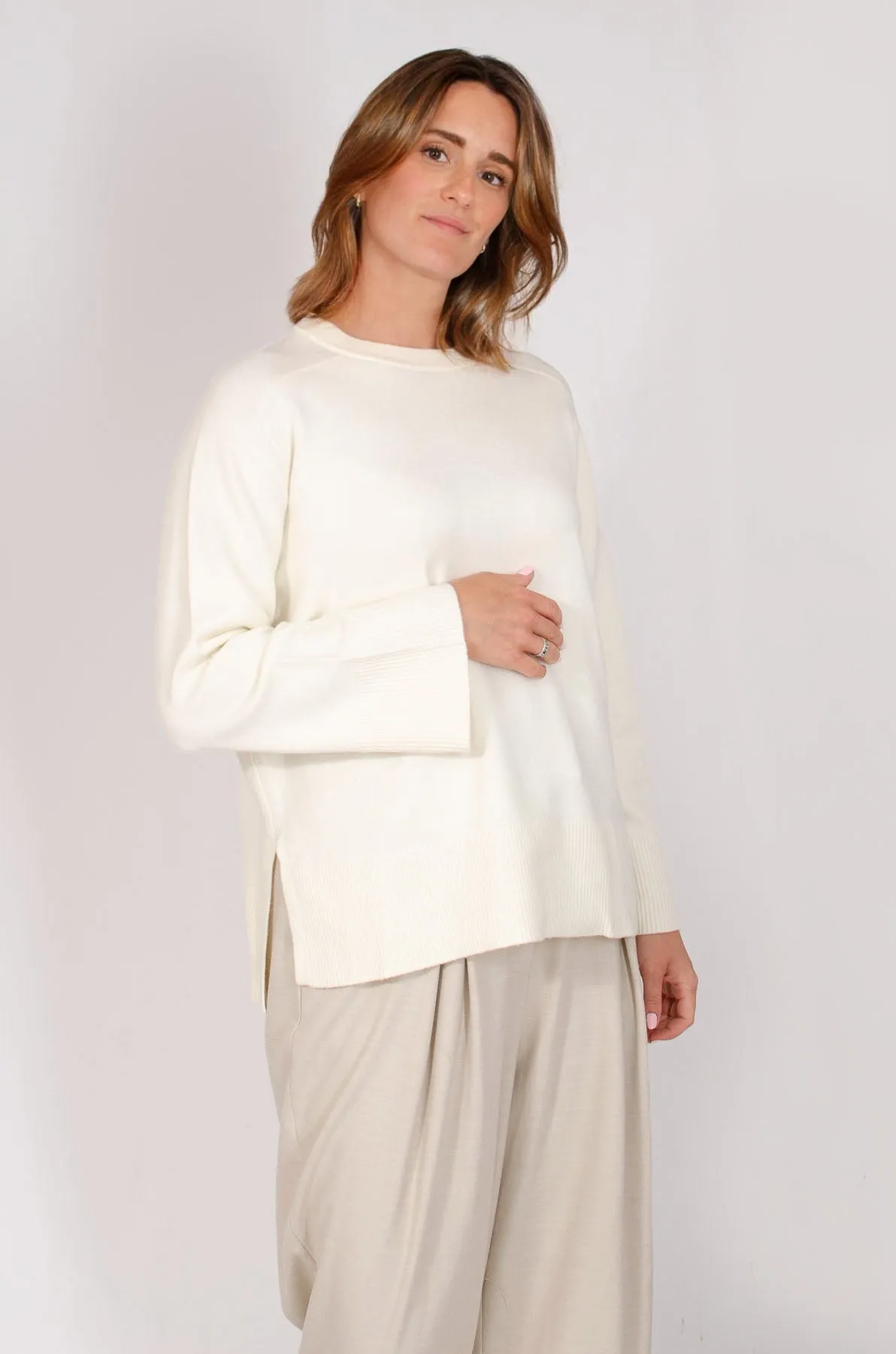 Cream Soft Crew Neck Jumper