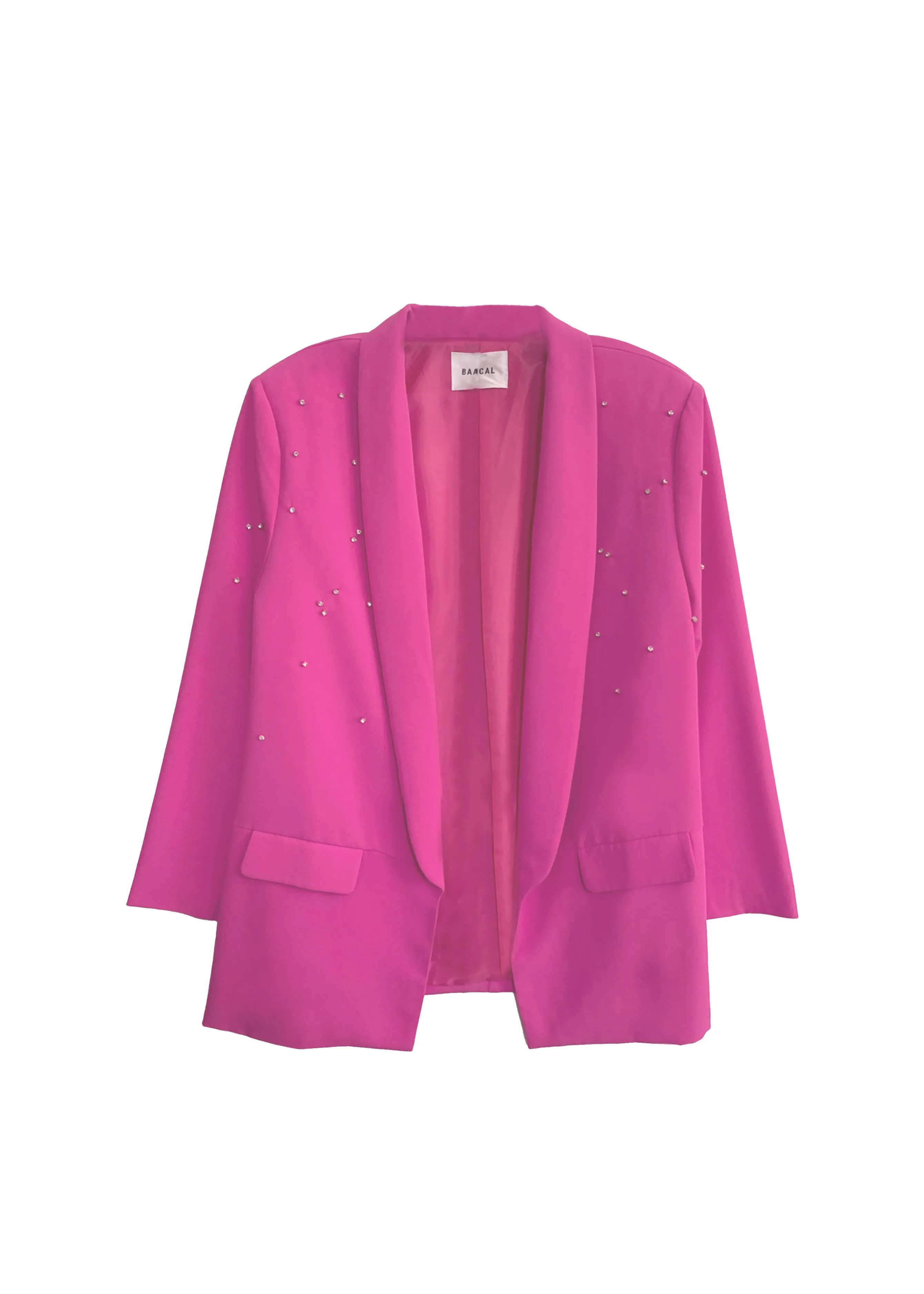 Crystal Oversized Classic Blazer - POP Pink