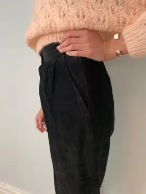 Danier 1980's suede high waisted peg leg trousers