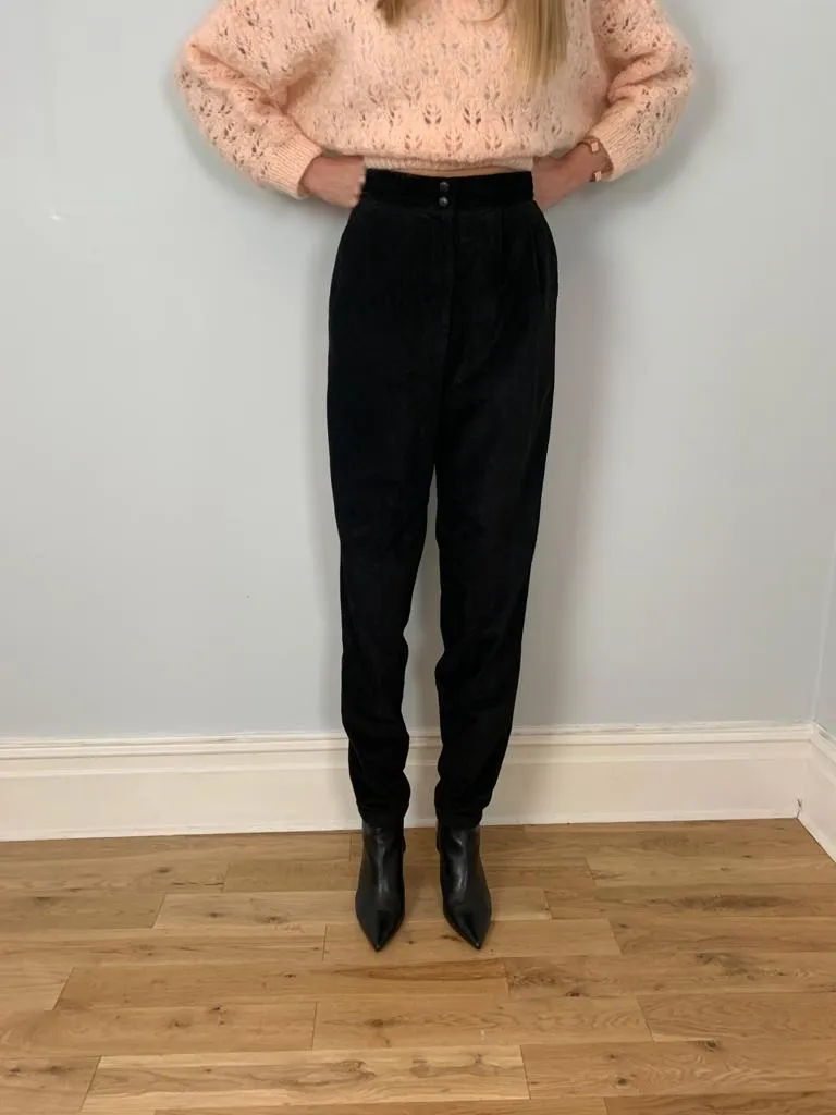 Danier 1980's suede high waisted peg leg trousers