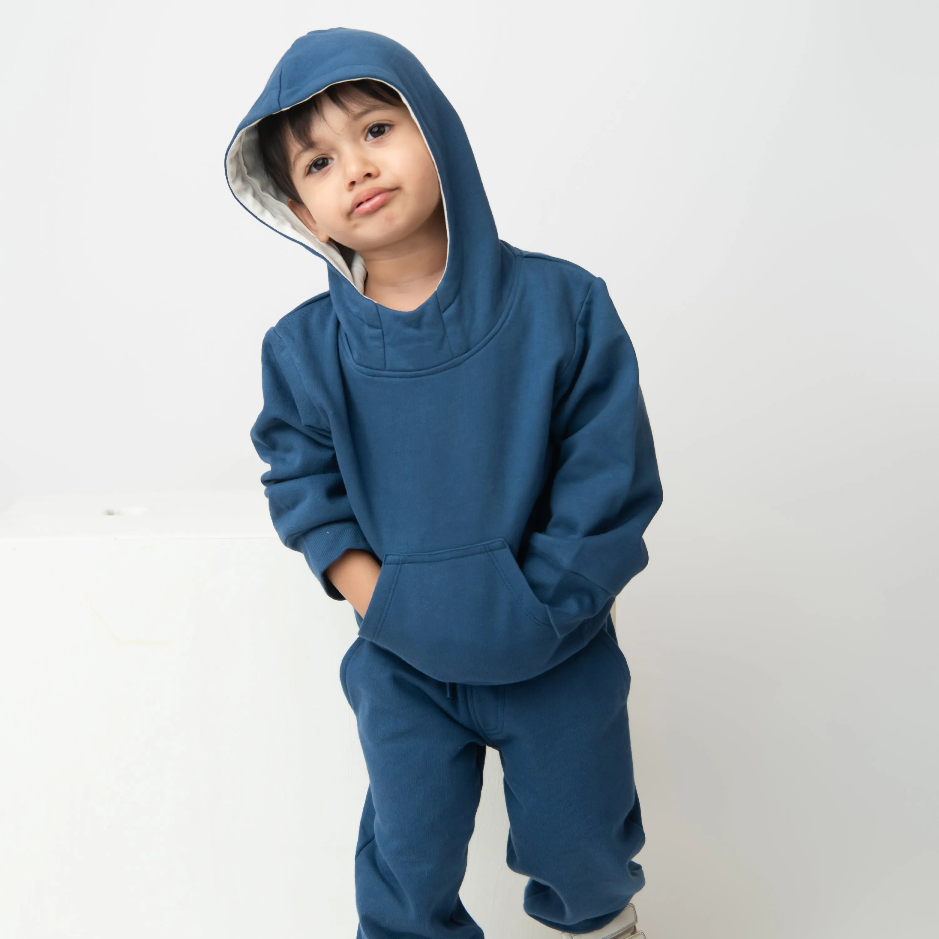 Dark Blue Organic Fleece Relaxed Jogger