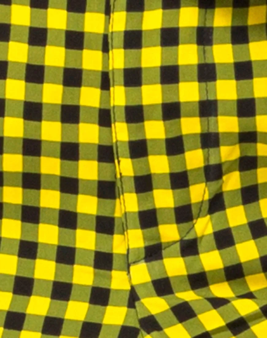 Dastan Trouser in Medium Gingham Yellow