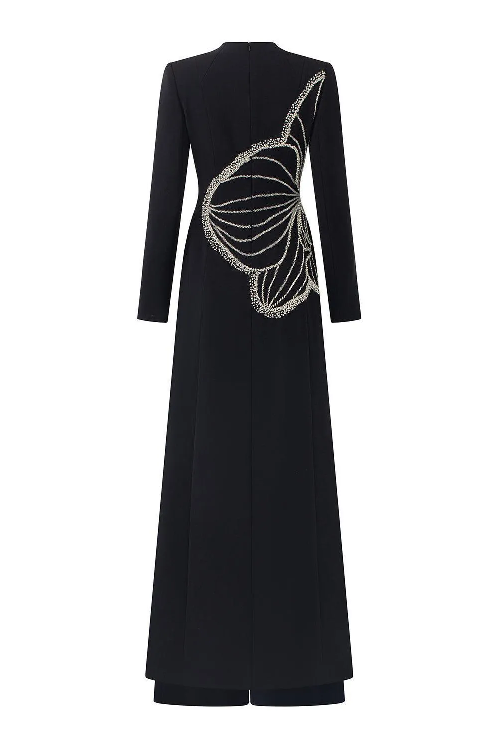 Distnx A-line Back Zipper Velvet Satin Floor Length Ao Dai