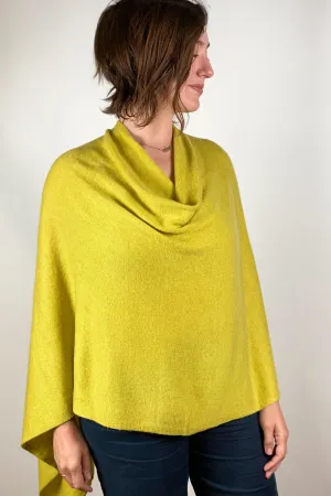 Dolma Cashmere Poncho Lime