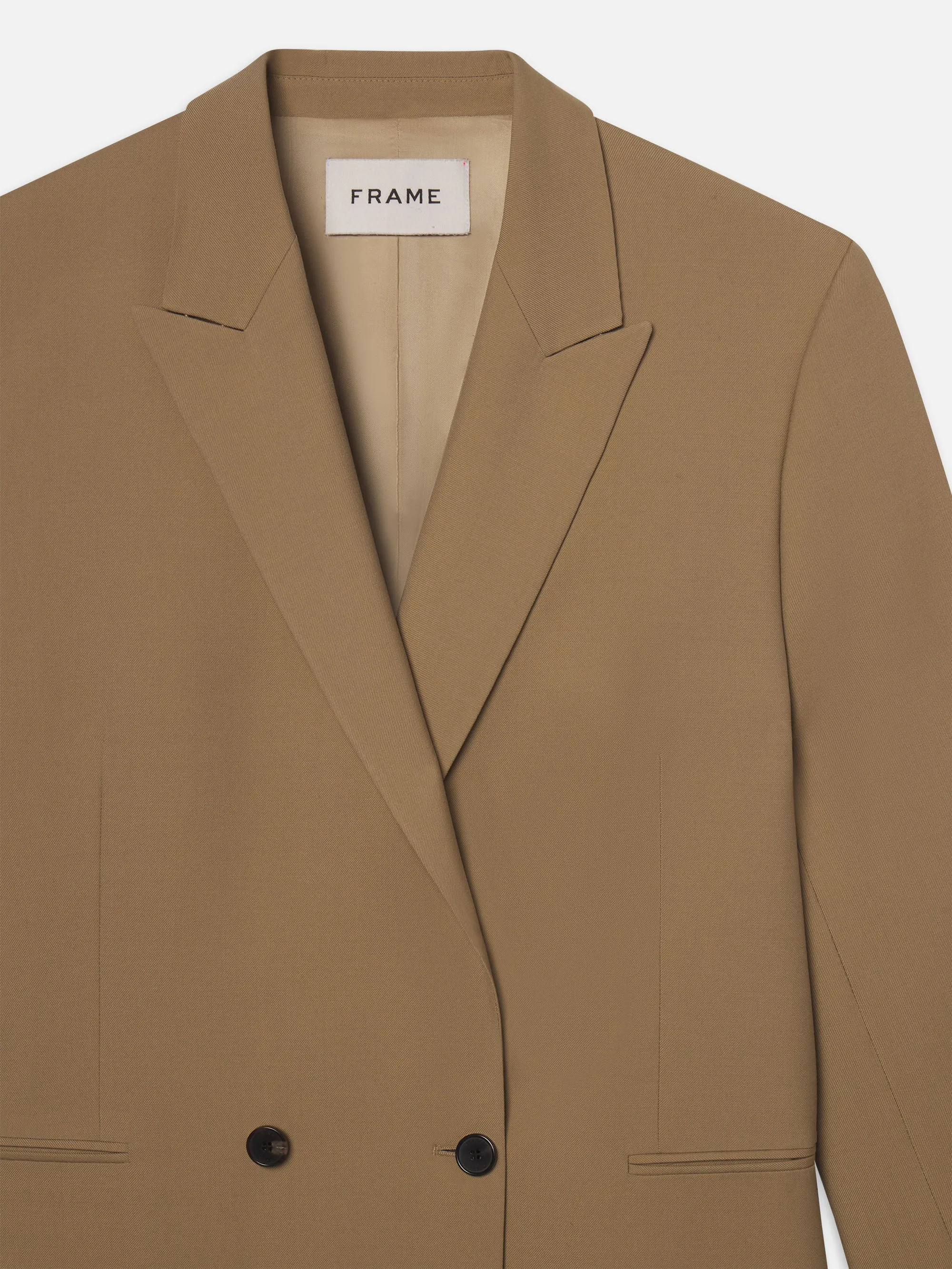 Double Breasted Blazer -- Dark Tan