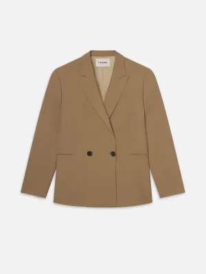 Double Breasted Blazer -- Dark Tan