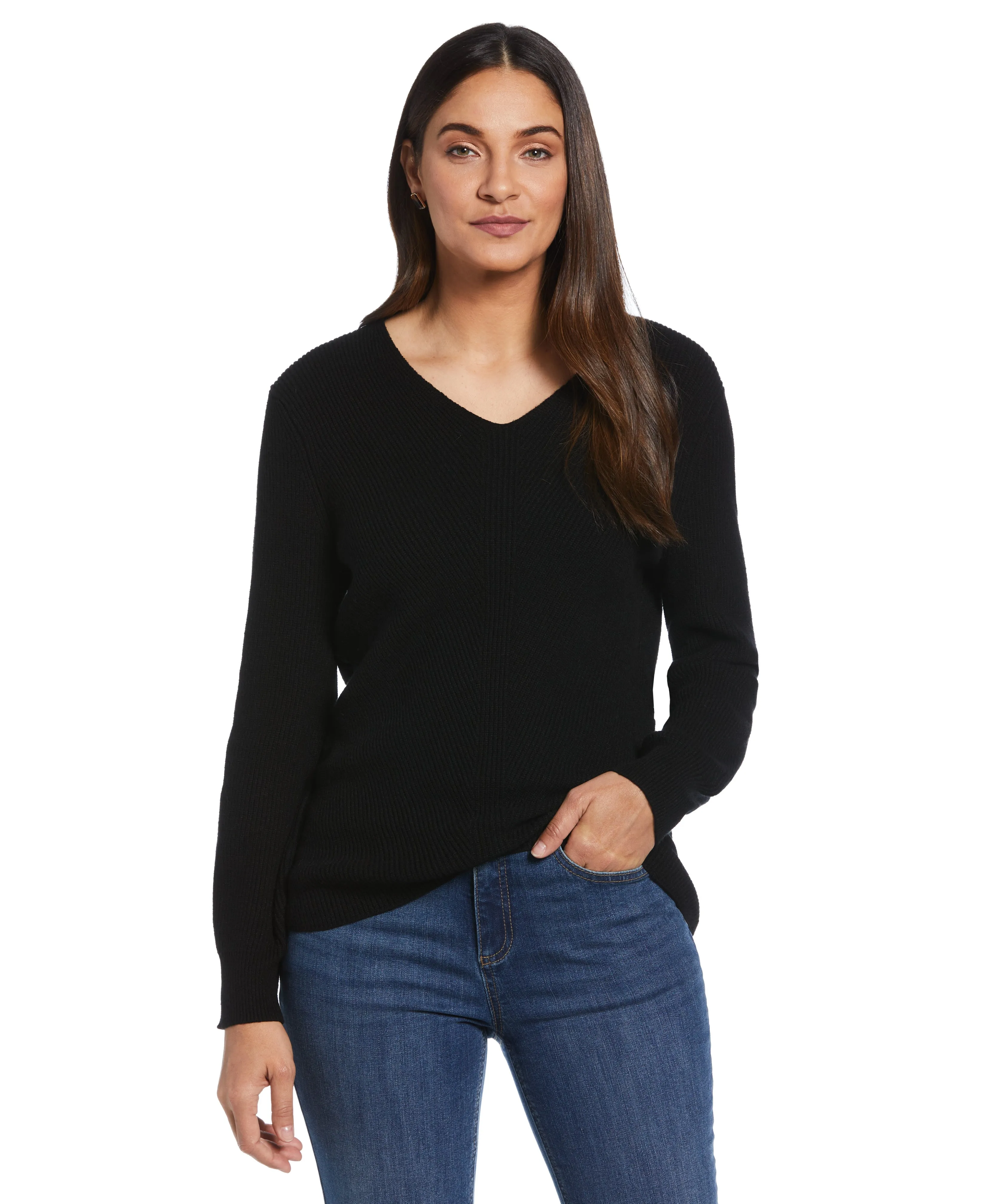 Essential Ribbed V-Neck Sweater