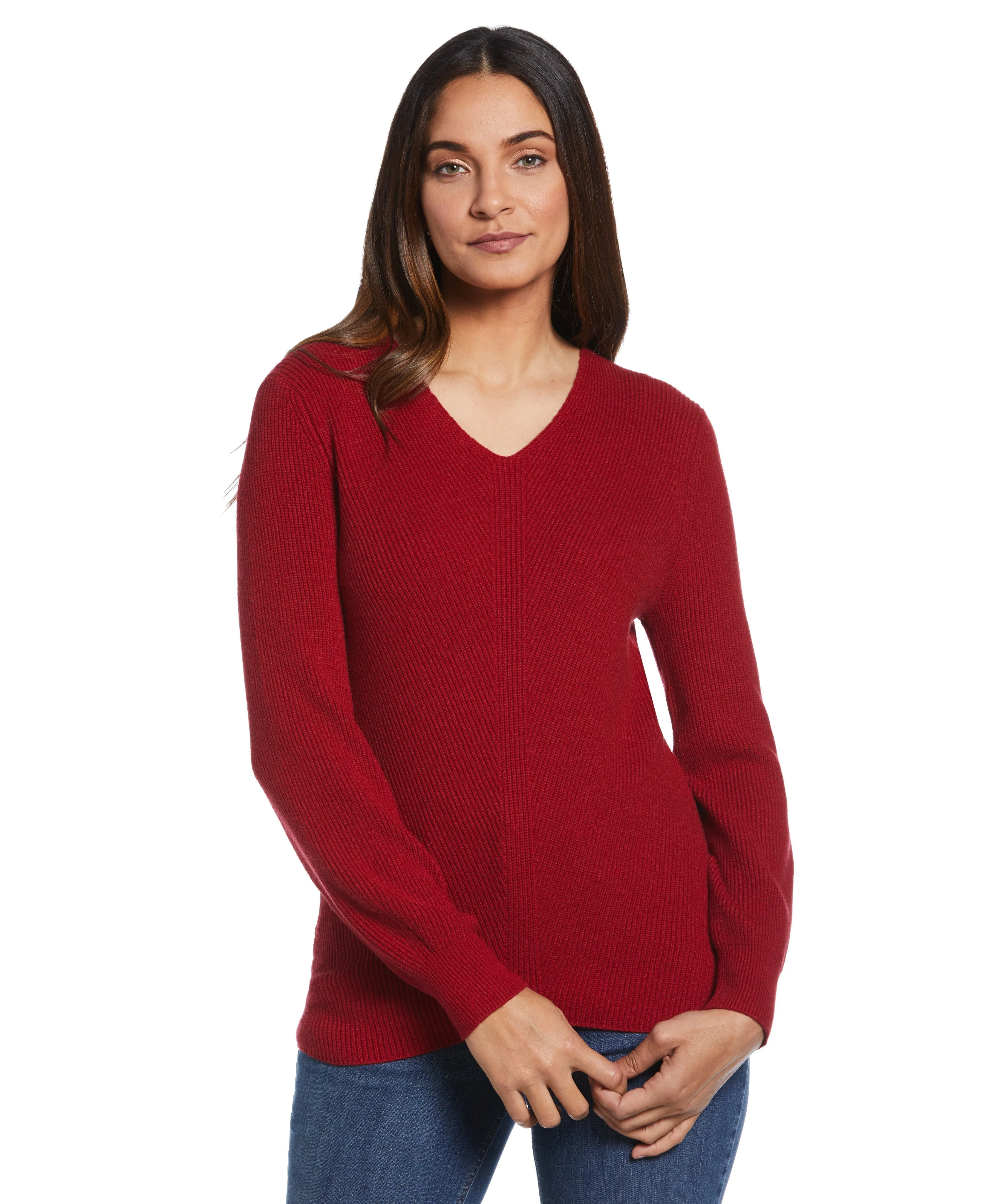 Essential Ribbed V-Neck Sweater