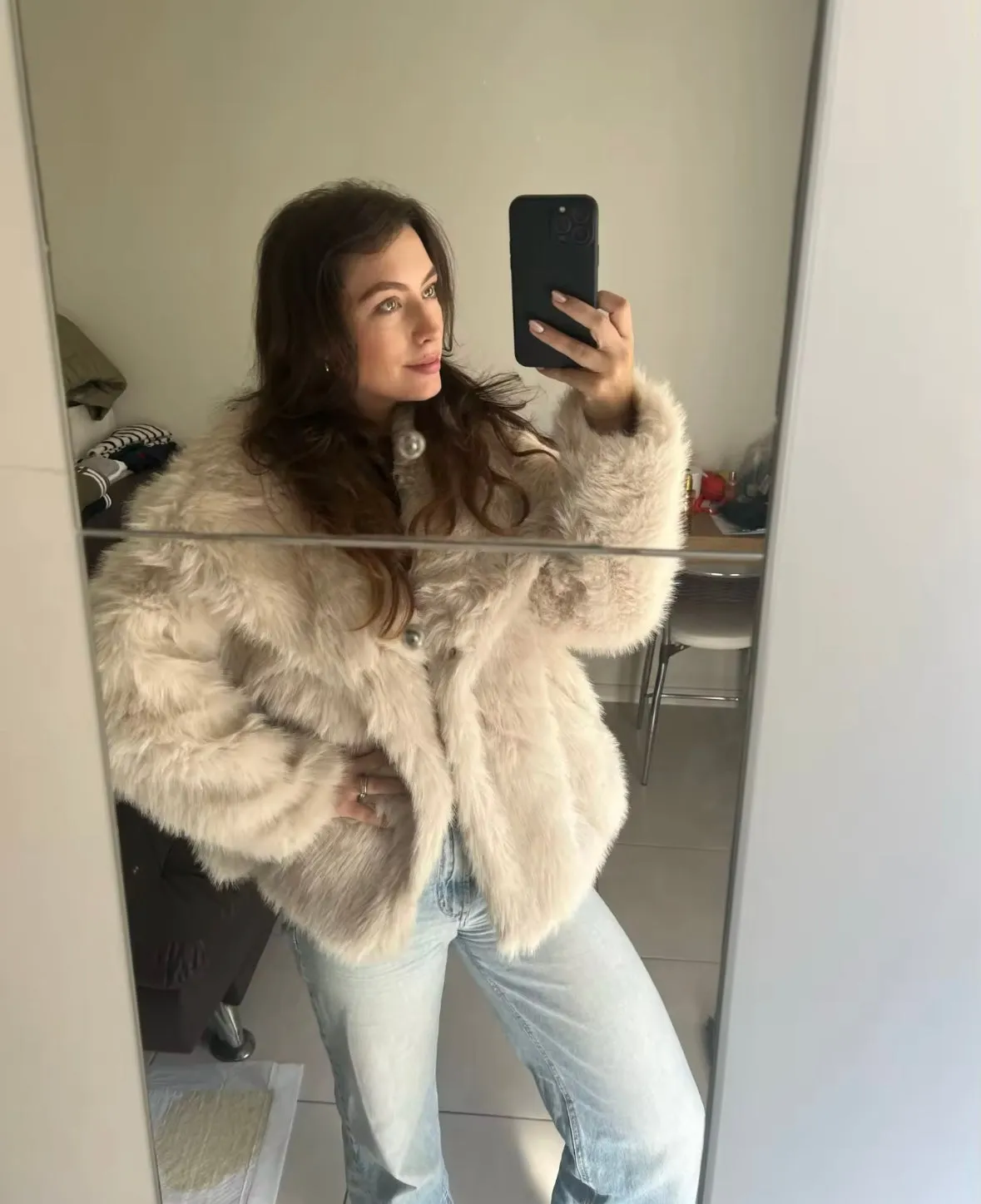 Faux fur jacket