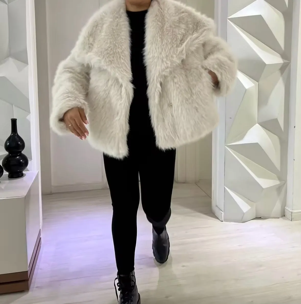 Faux fur jacket