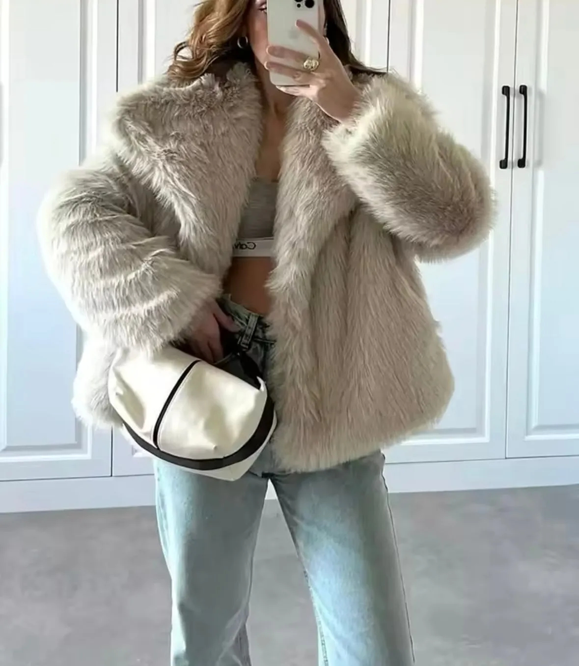 Faux fur jacket