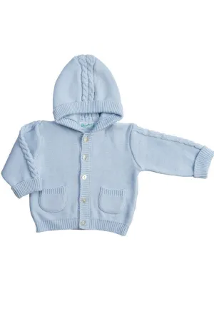 Feltman Brothers - Light Blue Hooded Cable Cardigan