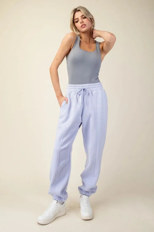 French Terry Fleece Jogger Sweatpant Iris