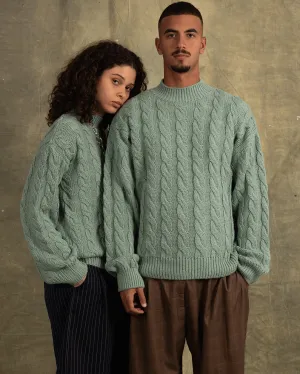 Green Cable Knit Sweater