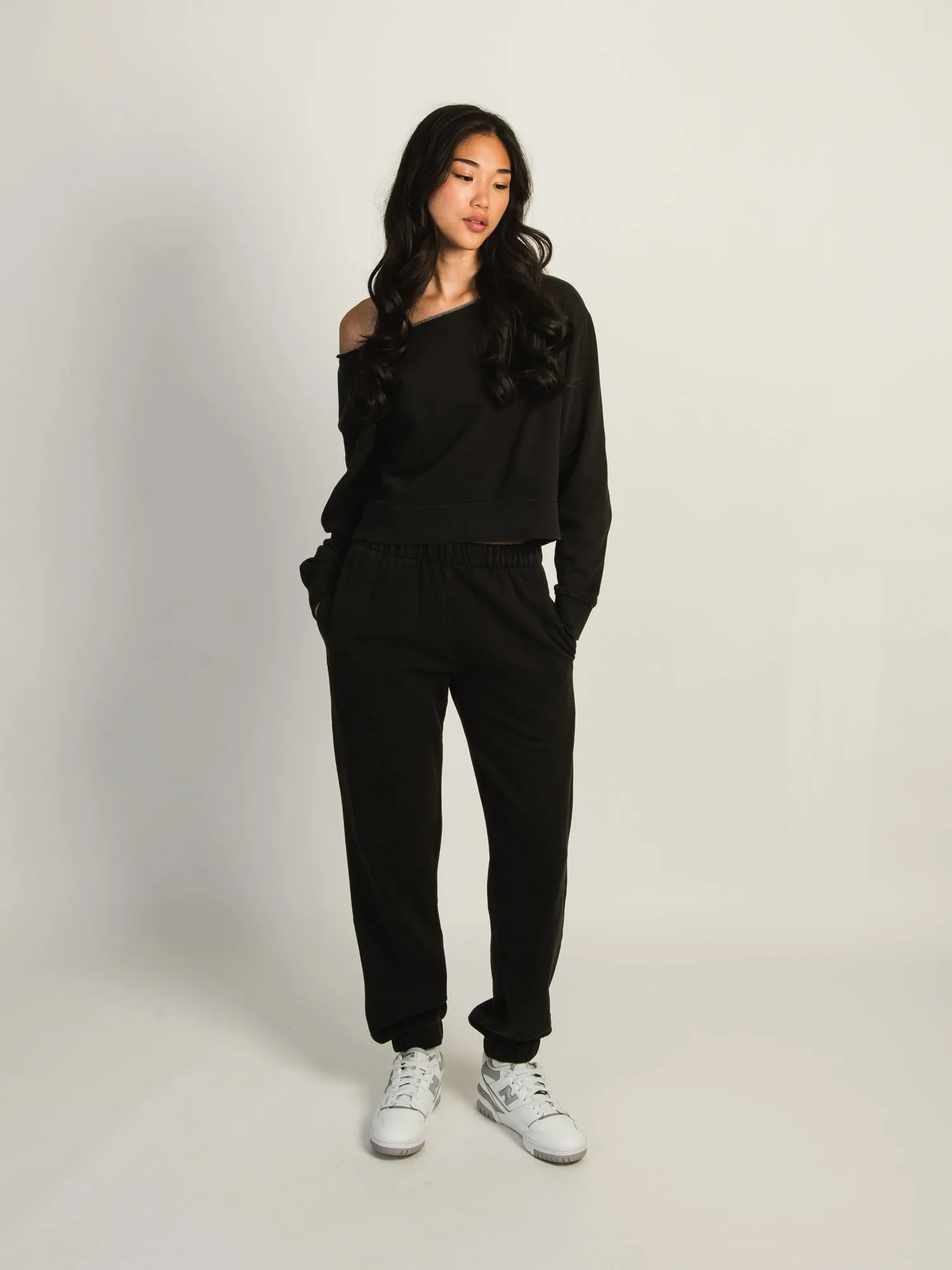 HARLOW JORDANA RELAXED SWEATPANT - BLACK