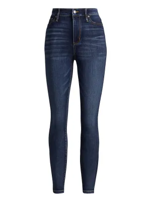 High-Waisted Super-Skinny Jeans - Cowboy Blue