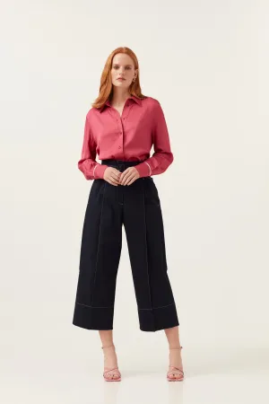 High Waisted Trouser - Navy