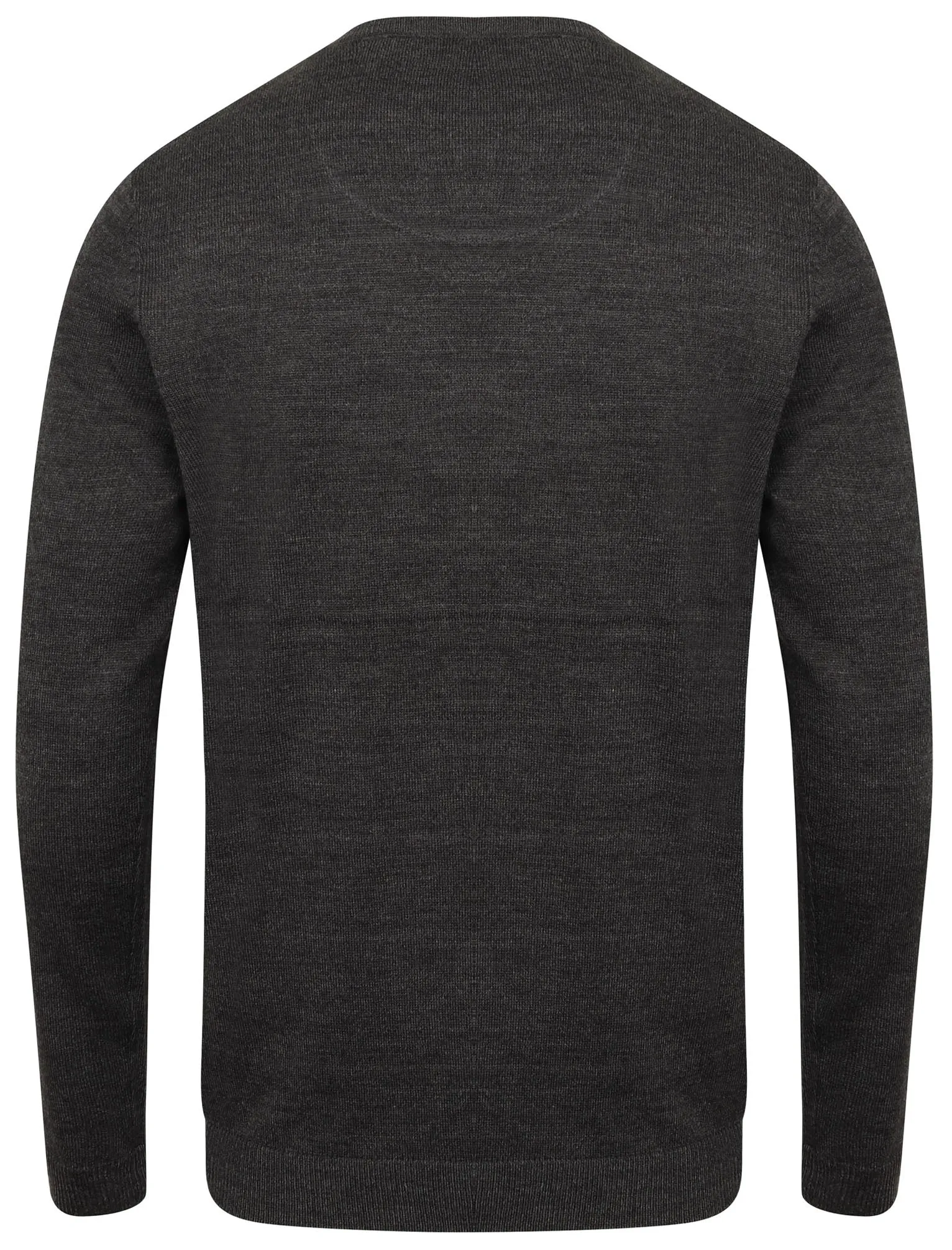 Houston Basic Crew Neck Knitted Jumper in Charcoal Marl - Kensington Eastside