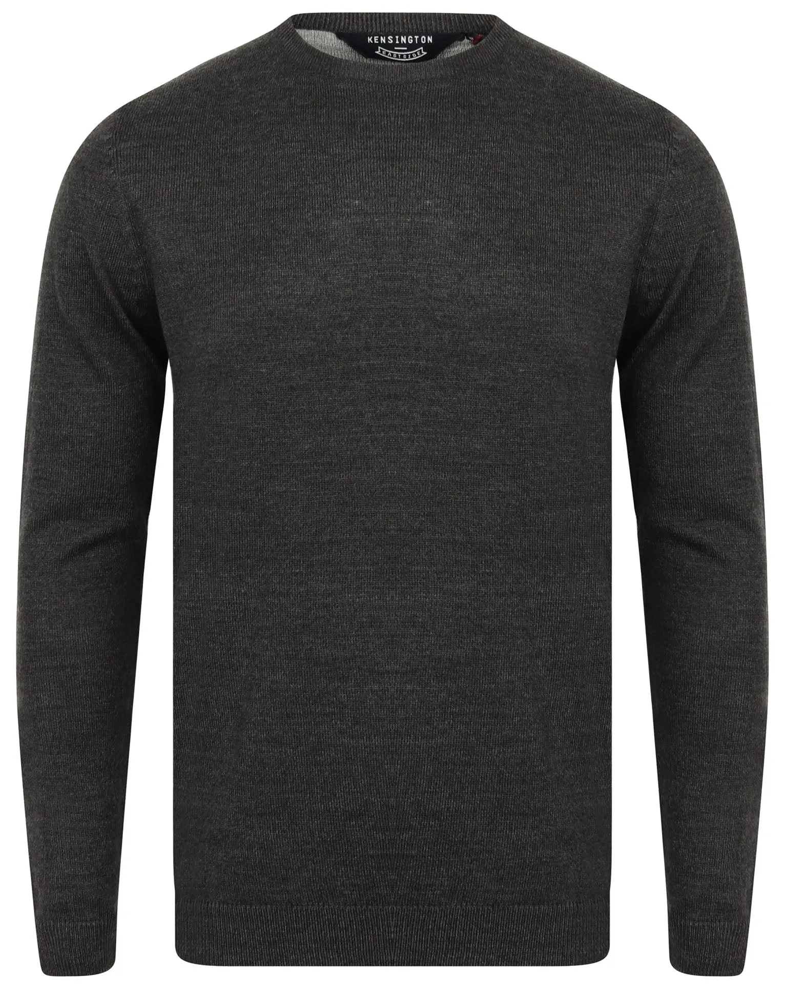 Houston Basic Crew Neck Knitted Jumper in Charcoal Marl - Kensington Eastside