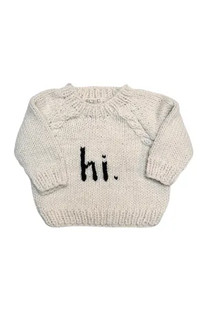 Huggalugs - "Hi" Sweater - Natural & Black