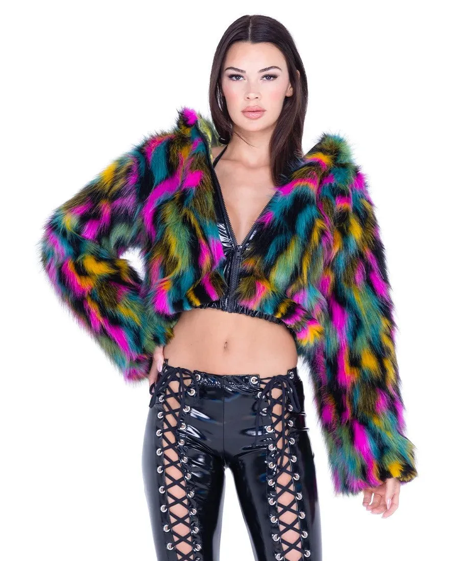 Jungle Wild Hooded Crop Jacket