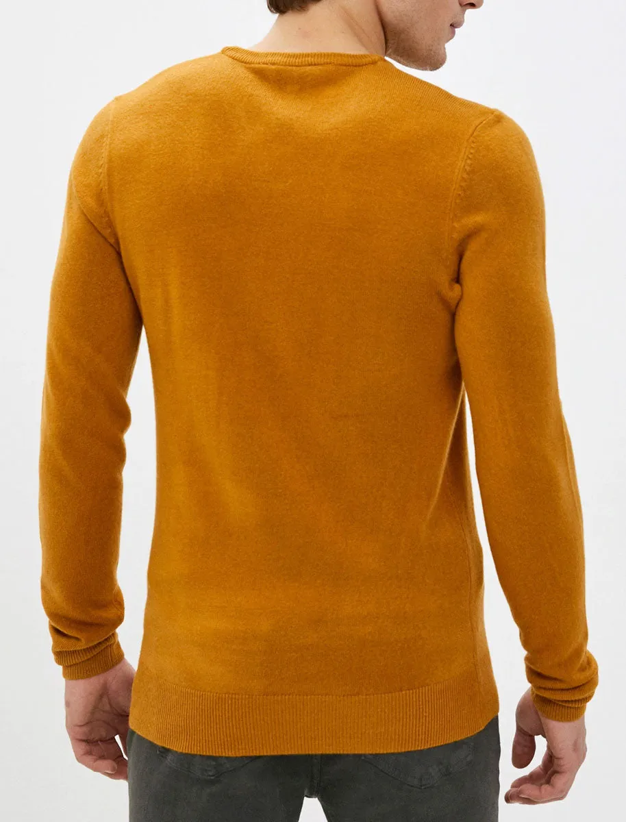 Kasso Soft V Neck Jumper In Mustard - Kensington Eastside