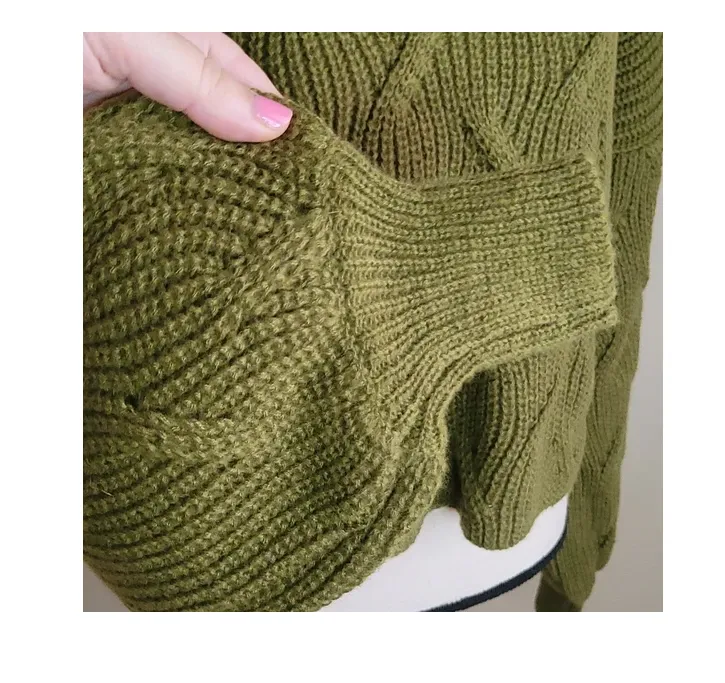 Keep Warm Boxy Oversized Olive Green Sweater